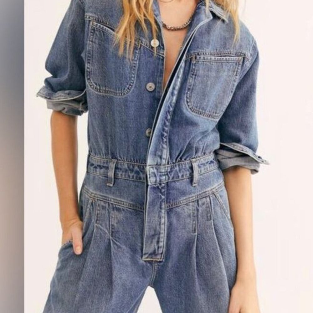 Citizens Of Humanity Mae Pleat Yoke Jumpsuit Dreamer 100% Organic Cotton